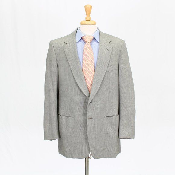 Vintage 70s Hickey Freeman 44R 38x27 Gray Wool Two Button Full Suit R181 - Picture 6 of 15